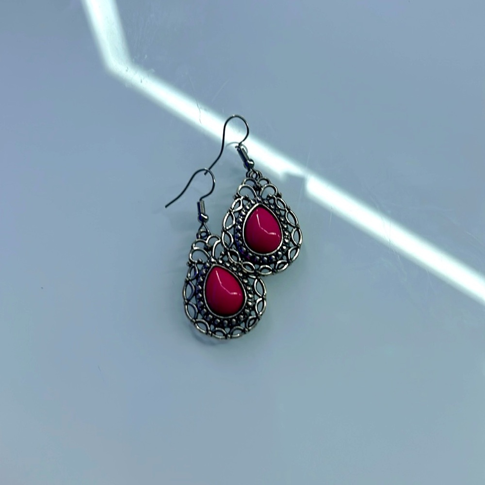 Pink western earrings